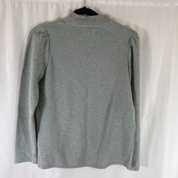 Madewell Sweater Women's Small Grey Ribbed Turtleneck Cotton Blend Pullover - Picture 9 of 11